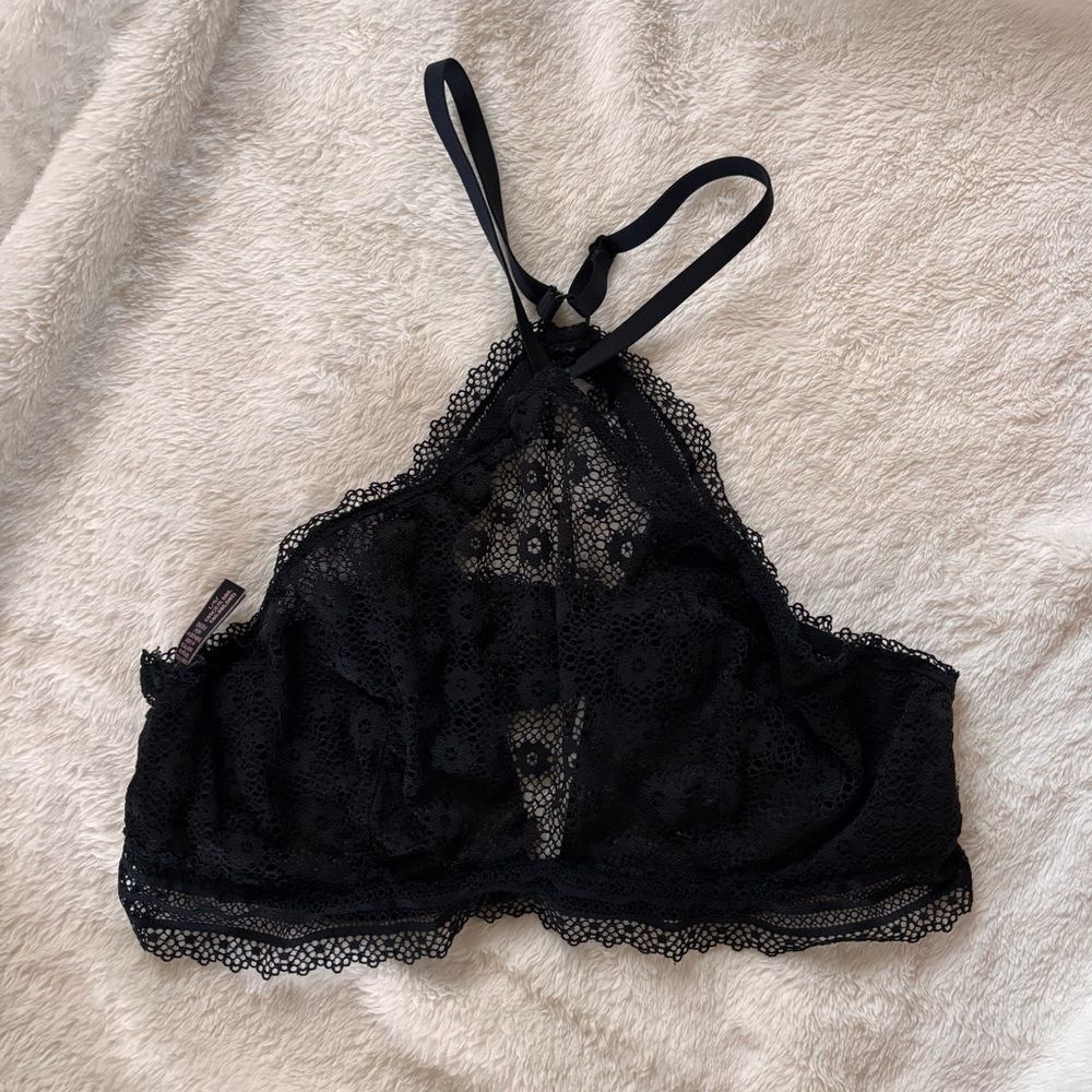 Victoria's Secret Black Lace Halter Bralette